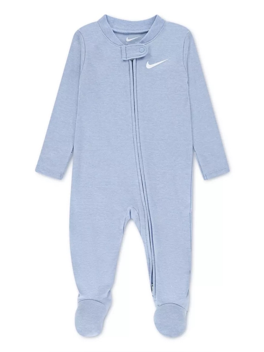 NWT Nike Baby Essential Footed Coverall Cobalt Bliss Heather Zip One Piece: 6M - Picture 9 of 13
